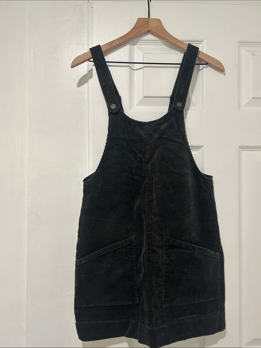 Abercrombie & Fitch Black Corduroy Pinafore Dress